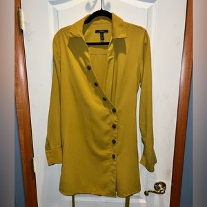 Mustard yellow dress with waist tie